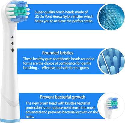 Testine Di Ricambio per Oral B，Testine per Spazzolino Di Ricambio Braun Oral B ，Pulizia Profonda ，Compatibile Ricambi Spazzolino Elettrico (W)