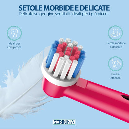 8 Testine per Oral B Bambini 3-16 Anni, per Spazzolino Elettrico Oral B Bambini, Bambine, Kids, Junior - Certificate CE