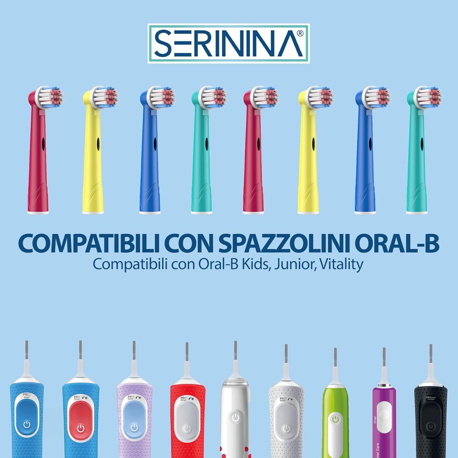 8 Testine per Oral B Bambini 3-16 Anni, per Spazzolino Elettrico Oral B Bambini, Bambine, Kids, Junior - Certificate CE