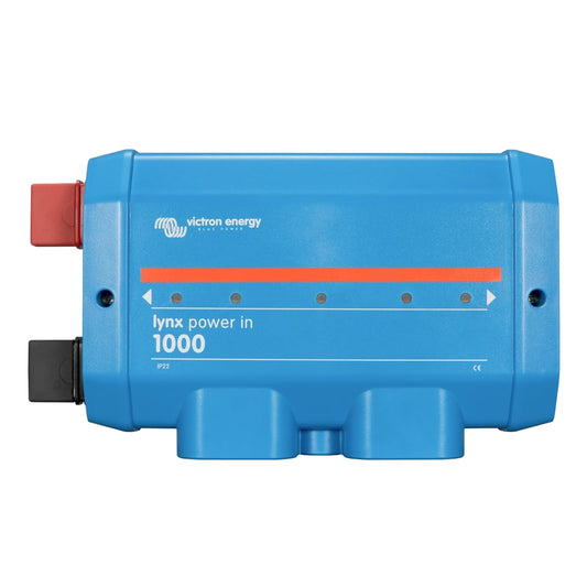 Lynx Power in Battery Connector - Modular M8 DC Bus Bar with 4 Connections for Batteries, Loads, or Chargers - Supports Cables up to 22Mm - Part of Lynx Distribution System