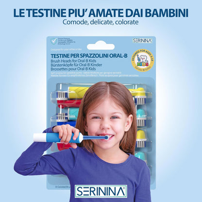 8 Testine per Oral B Bambini 3-16 Anni, per Spazzolino Elettrico Oral B Bambini, Bambine, Kids, Junior - Certificate CE
