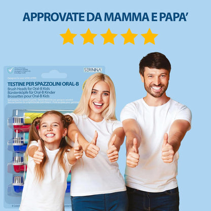 8 Testine per Oral B Bambini 3-16 Anni, per Spazzolino Elettrico Oral B Bambini, Bambine, Kids, Junior - Certificate CE